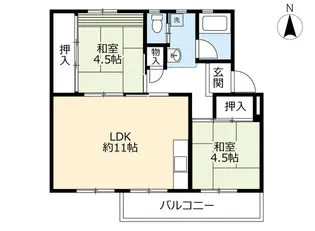 UR藤山台【4階】の間取り