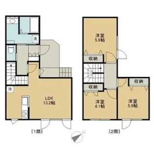 ミッシェル ファミリエ【1階】の間取り