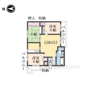 矢追マンション【5階】の間取り