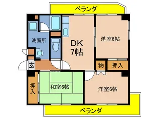 レジデンス内田橋【7階】の間取り
