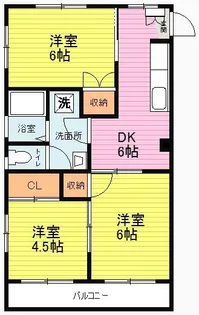 コーポタチカワ・フラワーヒル【3階】の間取り