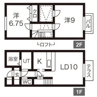クリスタルリジェールB【1階】の間取り