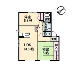 カミーリア B棟【1階】の間取り
