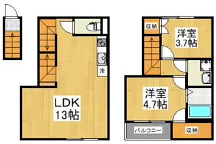 カインドネス小川西町【2階】の間取り