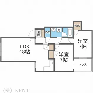 テラ大通西21【1階】の間取り