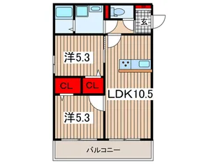 ノーブルヴィラ西大宮【1階】の間取り