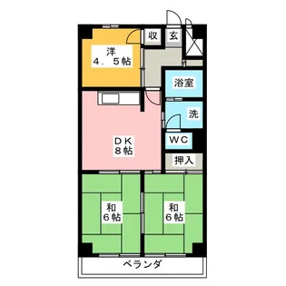 グリンハイツ【4階】の間取り