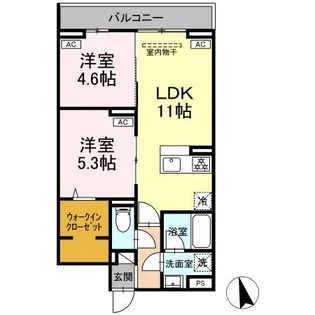 セレスティア羽沢A棟 A棟【2階】の間取り