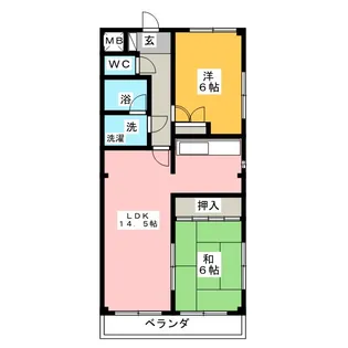 クレール松河戸【1階】の間取り