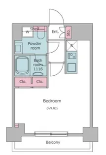 レジディア麻布十番II【9階】の間取り
