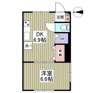 イワモトビル ホワイトコーポラス【1階】の間取り