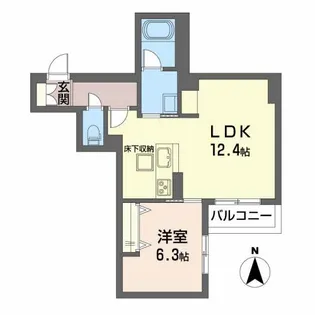 プレミアス長町【1階】の間取り