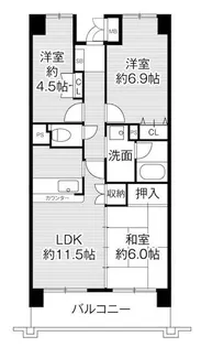 ビレッジハウス京ヶ峰タワー1号棟【5階】の間取り