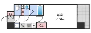 レジュールアッシュ上町台【6階】の間取り