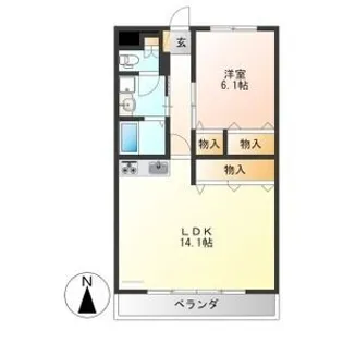 メゾンソレール【1階】の間取り