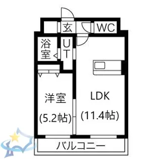 アンソレイエ宮の沢【4階】の間取り