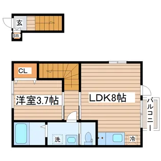 シェルテ河原町A【2階】の間取り