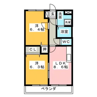 フラット立石 E棟【2階】の間取り