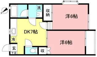 シャンプレンハイツB棟【1階】の間取り