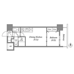 スプランディッド淀屋橋DUE【4階】の間取り