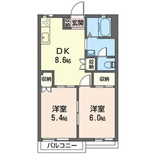 カーサベルテ山本【2階】の間取り