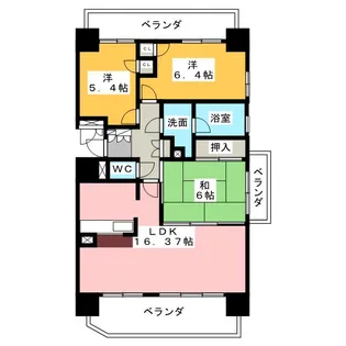 パークシティ上小田井 スカイコ-ト【11階】の間取り