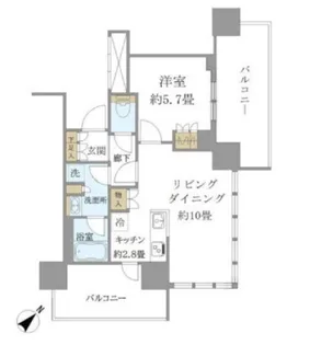 Brillia Tower 浜離宮【4階】の間取り