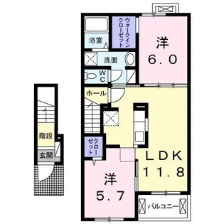 ル・レーヴ大里【2階】の間取り