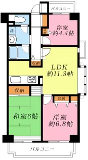 グランヴェール平台【2階】の間取り