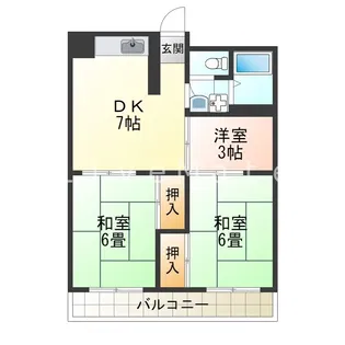 第三岩井ハイツ【5階】の間取り