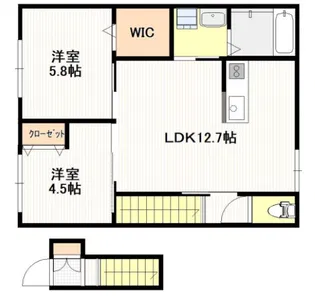 北栄新築アパートB棟【2階】の間取り