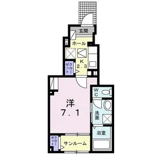 カーサ・ソレイユ【1階】の間取り