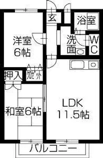 ヴィラスズエ【1階】の間取り