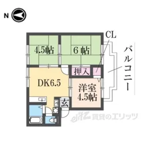 石橋ハイツB棟【2階】の間取り