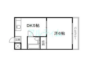 1DKの間取り画像