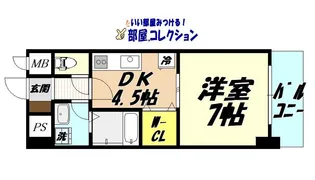 1DKの間取り画像