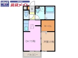 seaside WEST【1階】の間取り