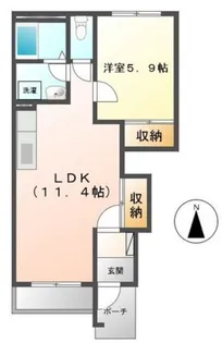 ベルネージュ【1階】の間取り