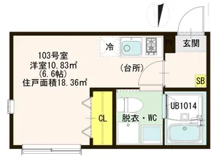 プレミア五反野【1階】の間取り