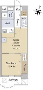 ルモン中津【2階】の間取り