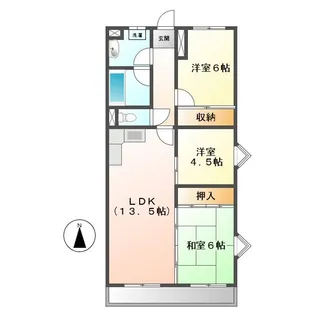 ロアール赤池【4階】の間取り