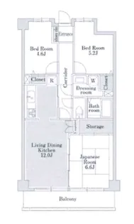 アーバンパーク常盤台公園 D棟(旧ビラージュ常盤台公園)【6階】の間取り