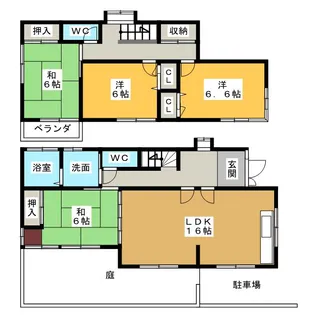 愛知県愛西市日置町山の池【一戸建】の間取り