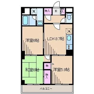 KDX武蔵中原レジデンス【2階】の間取り