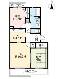 UR高槻・阿武山十番街【4階】の間取り
