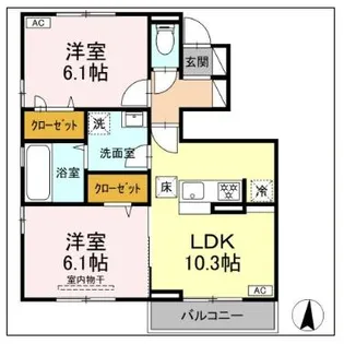 アルセフィナ【1階】の間取り