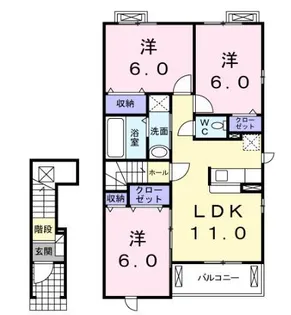 カーサ・ミニョン A【2階】の間取り