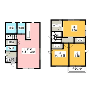 愛知県名古屋市名東区猪高台1【一戸建】の間取り