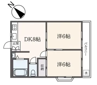 豊島コーポ【1階】の間取り