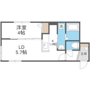 1LDKの間取り画像